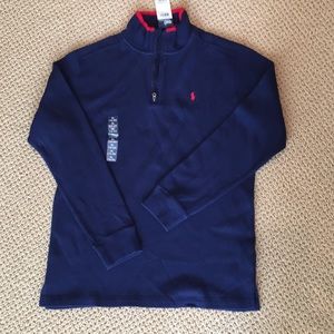 Boys Ralph Lauren Polo 1/2 zip sweater Navy sz XL